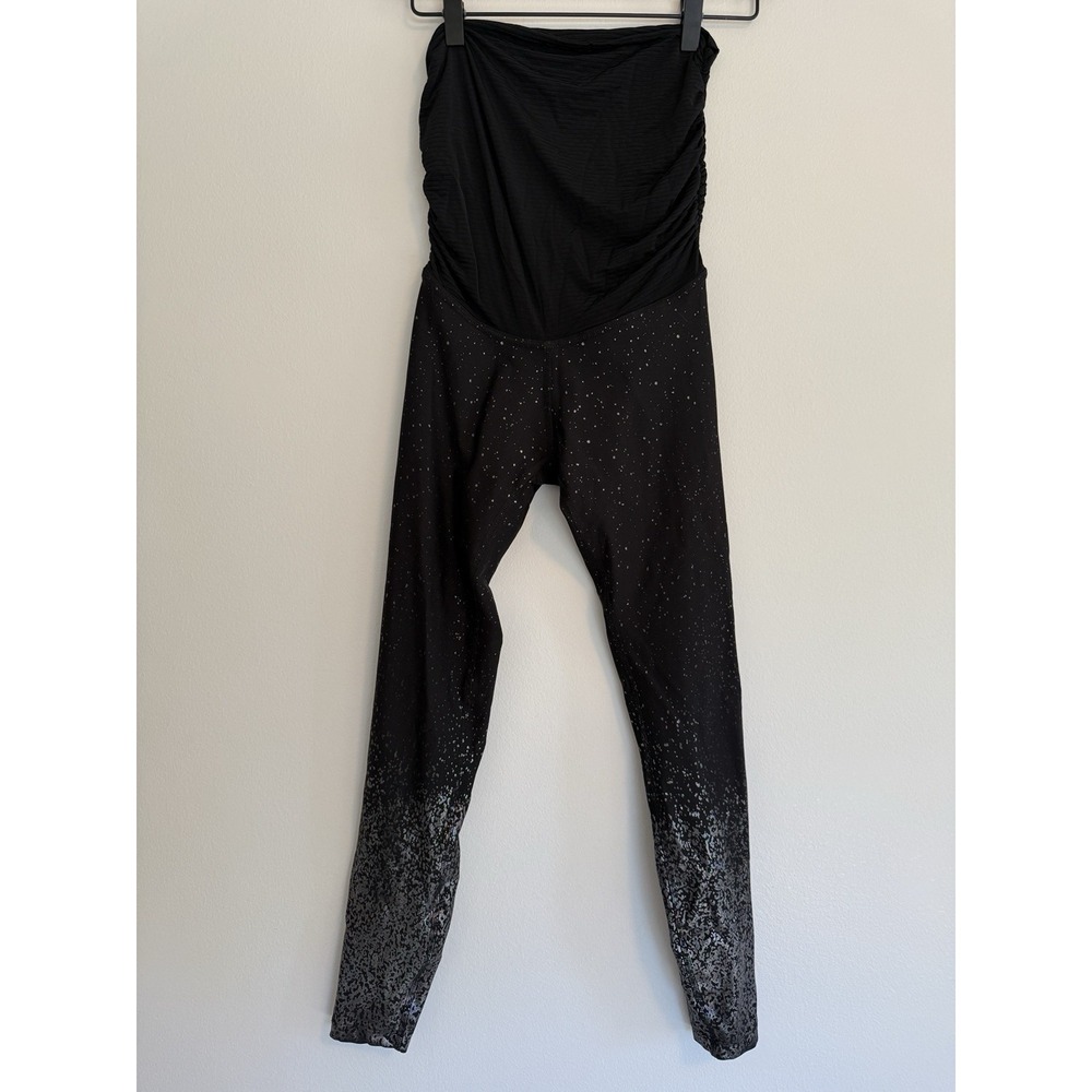 Beyond Yoga Beyond The Bump Women's Legging Maternity Small Black Iridescent